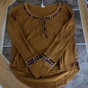 Orange Henley Tee
